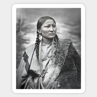 Native American woman war chief Sticker